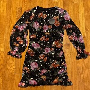 Storia Black Floral Mini Dress